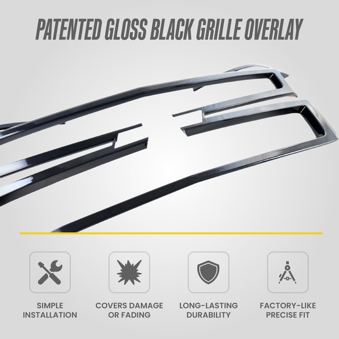 ABS6582BLK grille overlay detail for 2015 Chevrolet Tahoe