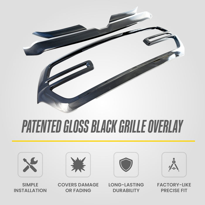 ABS6583BLK grille overlay detail for 2024 Ram 1500