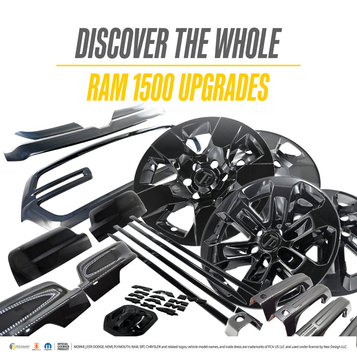Matching Trim Illusion gloss black upgrades for the 2022 Ram 1500