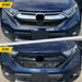 Before and after ABS6592BLK gloss black grille overlay on 2017 Honda CR-V