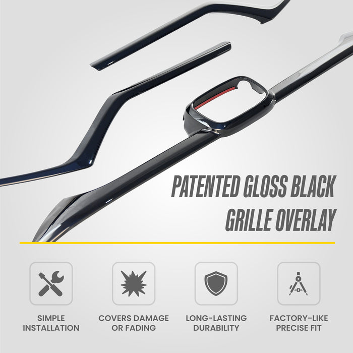 Patented ABS6592BLK gloss black grille overlay features for 2019 Honda CR-V