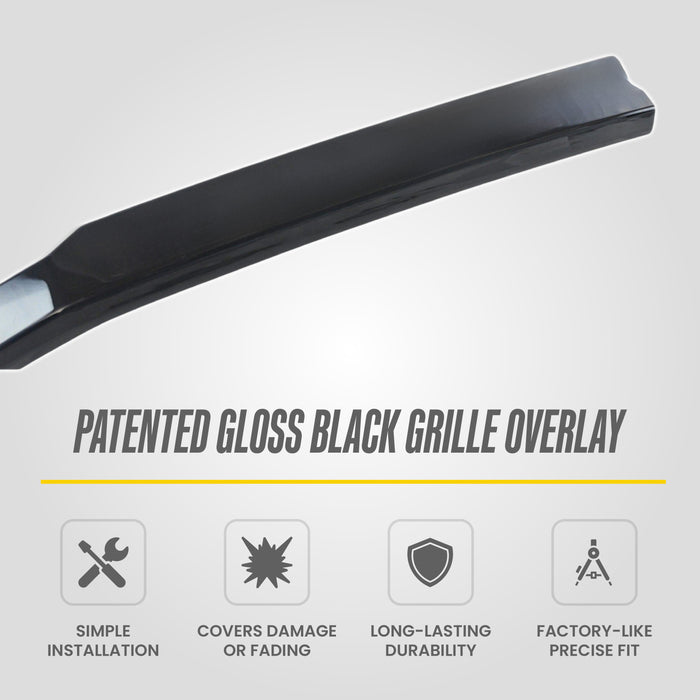 ABS6593BLK grille overlay detail for 2020 Chevrolet Silverado 1500