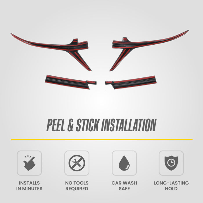 Peel and stick 3M adhesive - ABS6801BLK grille overlay for 2023 Chevrolet Equinox