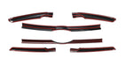 Back of ABS6806BLK gloss black grille overlay with pre-applied red-backed adhesive tape for 2022 Ford Expedition