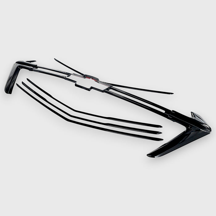 Chevrolet chrome delete grille overlay on white background