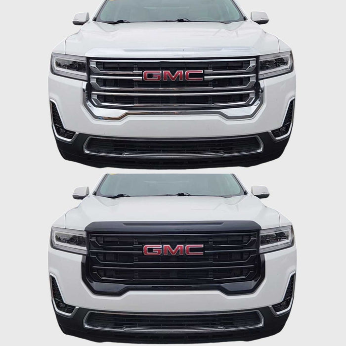 GMC chrome delete grille overlay before and after