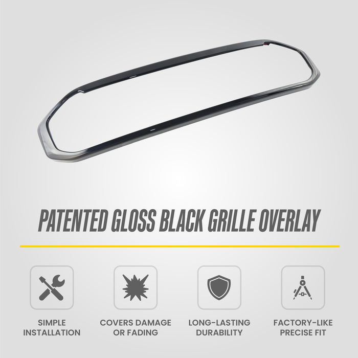 ABS6822BLK grille overlay detail for 2022 Ford Ranger