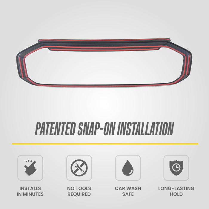 Peel and stick 3M adhesive - ABS6822BLK grille overlay for 2022 Ford Ranger