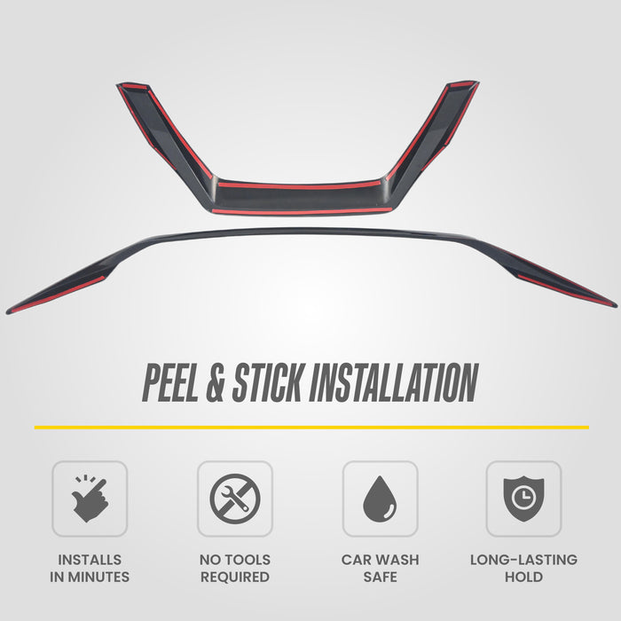 Peel and stick 3M adhesive - ABS6825BLK grille overlay for 2019 Nissan Maxima