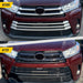 Before and after ABS6832BLK gloss black grille overlay on 2017 Toyota Highlander