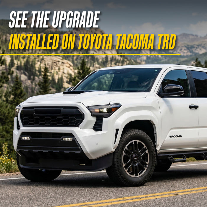 2024 Toyota Tacoma TRD with Trim Illusion ABS6835BLK Gloss Black Grille Overlay installed