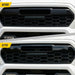 Before and after ABS6835BLK gloss black grille overlay on 2026 Toyota Tacoma TRD