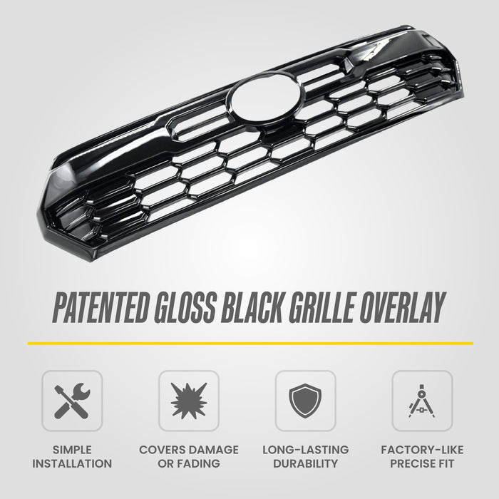 Patented ABS6835BLK gloss black grille overlay features for 2026 Toyota Tacoma TRD