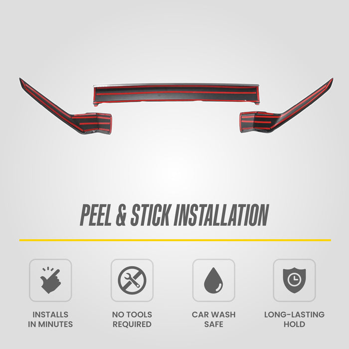 Peel and stick 3M adhesive - ABS6838BLK grille overlay for 2025 Honda Passport
