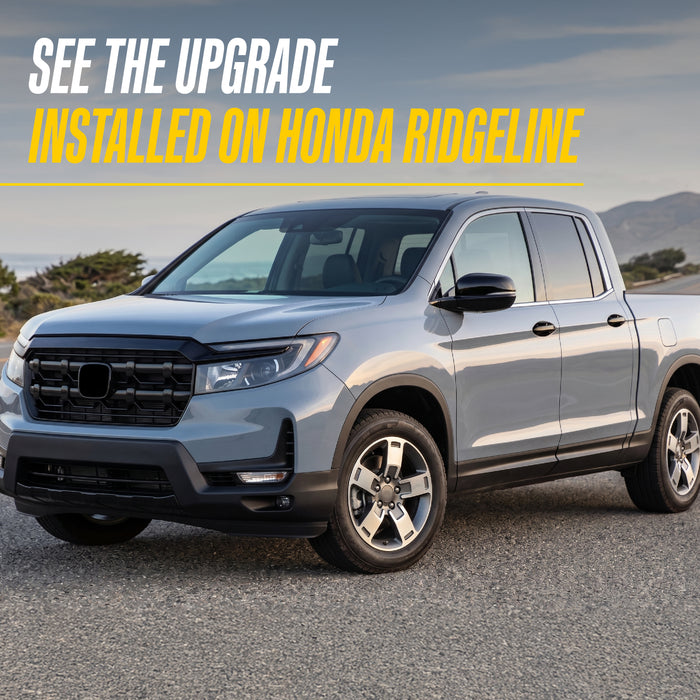2023 Honda Ridgeline with Trim Illusion ABS6838BLK Gloss Black Grille Overlay installed