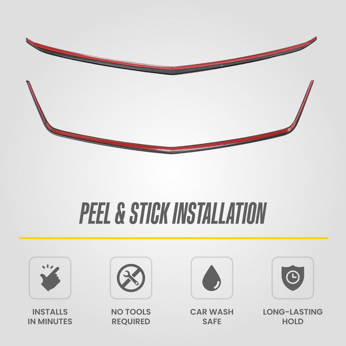 Peel and stick installation: ABS6846BLK 2024 Cadillac XT4 gloss black grille overlay with pre-applied adhesive tape