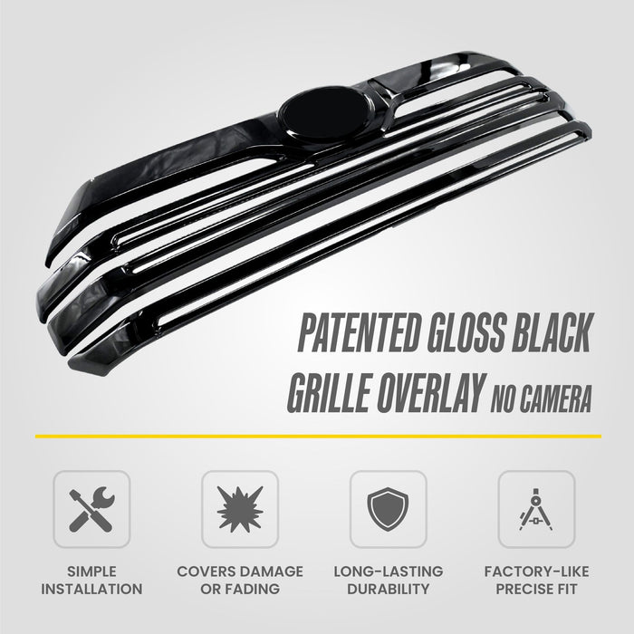 ABS6848BLK patented gloss black grille overlay for 2023 Toyota Tundra - feature icons