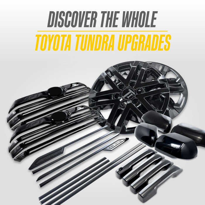 More Toyota Tundra upgrades from Trim Illusion, including ABS6848BLK gloss black grille overlay
