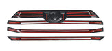 Back of ABS6848BLK gloss black grille overlay with pre-applied red-backed adhesive tape for 2023 Toyota Tundra