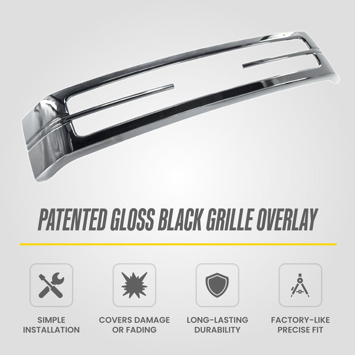 ABS6852BLK grille overlay detail for 2021 Ford F-150 Lariat