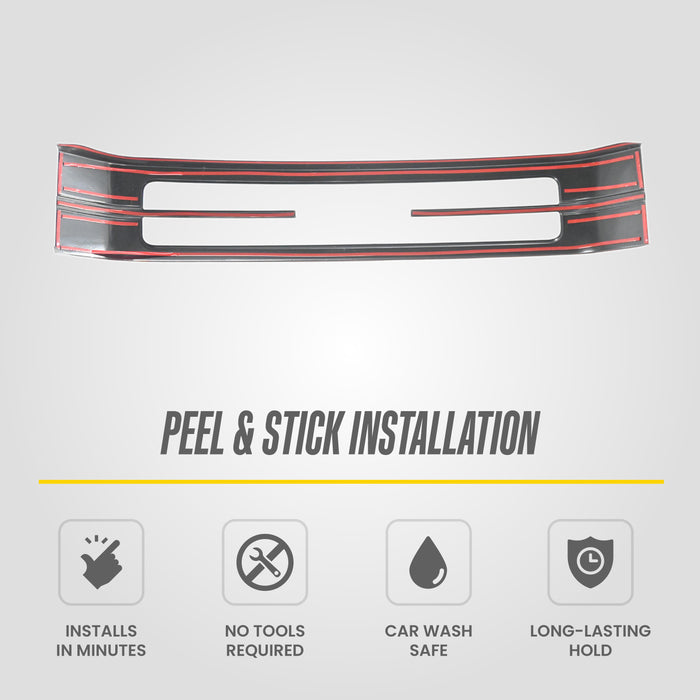 Peel and stick 3M adhesive - ABS6852BLK grille overlay for 2023 Ford F-150 Lariat