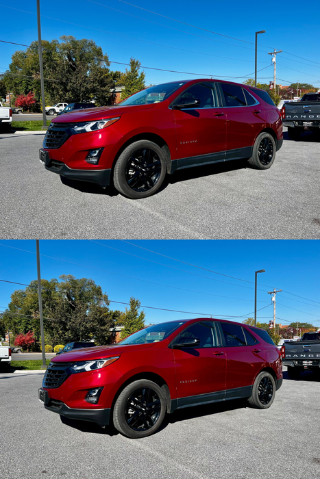 equinox before and after black window trim installed