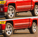 Before and after CCAP6800BLK gloss black wheel caps on 2025 Chevrolet Silverado 1500