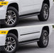 Before and after CCAP6800BLK gloss black wheel caps on 2017 Chevrolet Tahoe