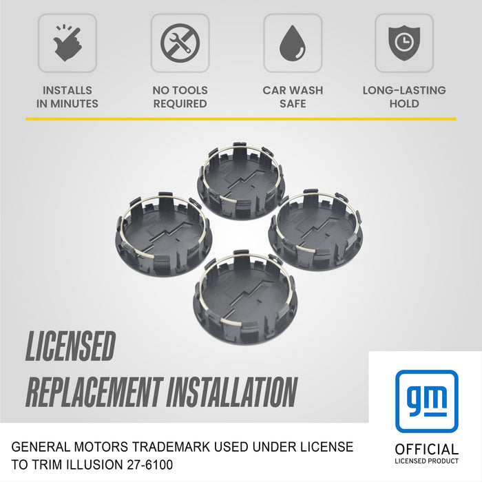 Licensed replacement installation - CCAP6800BLK gloss black wheel caps for 2021 Chevrolet Tahoe