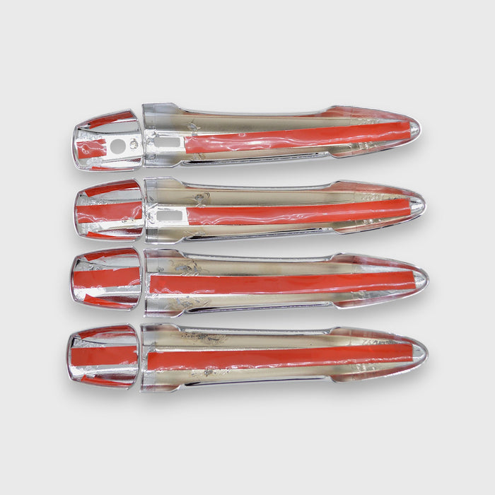 Back of DH292 chrome door handle covers with pre-applied red-backed adhesive tape for 2023 Nissan Ariya