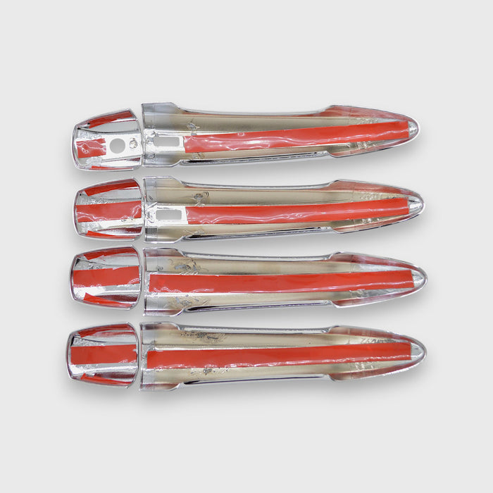 Back of DH292 chrome door handle covers with pre-applied red-backed adhesive tape for 2021 Nissan Altima