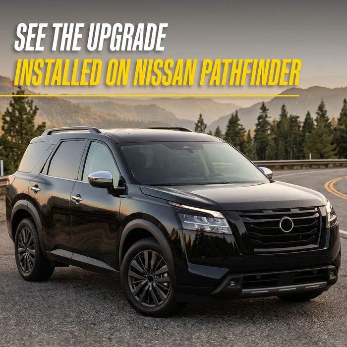 Black Nissan Pathfinder, See the upgrade installed on Nissan Pathfinder, DH292 chrome door handle covers fit 2023 Nissan Pathfinder