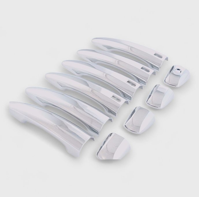 DH292 chrome door handle covers for 2024 Nissan Rogue, second angled view of the set
