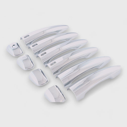 DH292 chrome door handle covers for 2022 Nissan Sentra, angled view of the set