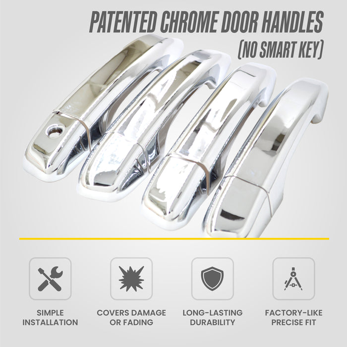 Patented DH293 chrome door handle covers without Smart Key, for 2019 Honda Insight