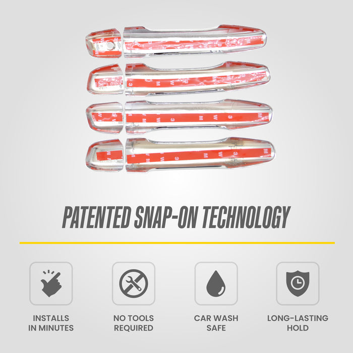 Patented snap-on installation - DH293 chrome door handle covers for 2020 Honda Insight