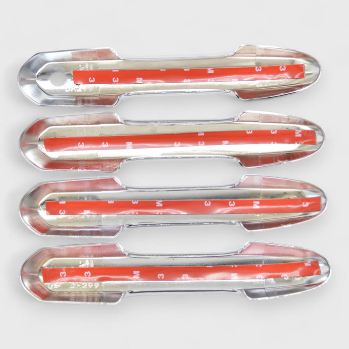 Back of DH299 chrome door handle covers with pre-applied red-backed adhesive tape for 2025 Toyota Crown