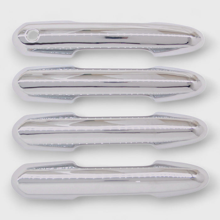 Set of 4 chrome snap-on door handle covers for 2020 Toyota RAV4, front view - DH299