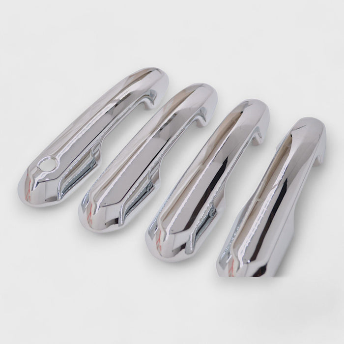DH299 chrome door handle covers for 2023 Toyota Crown, angled view of a set of 4 facing left