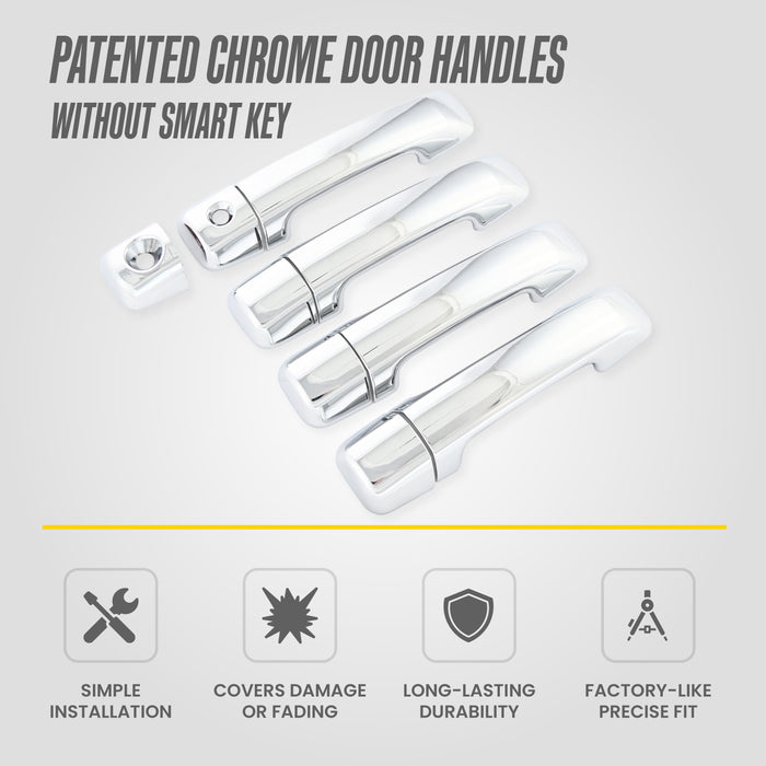 Patented DH301 chrome door handle covers without smart key for 2014 Toyota Sequoia