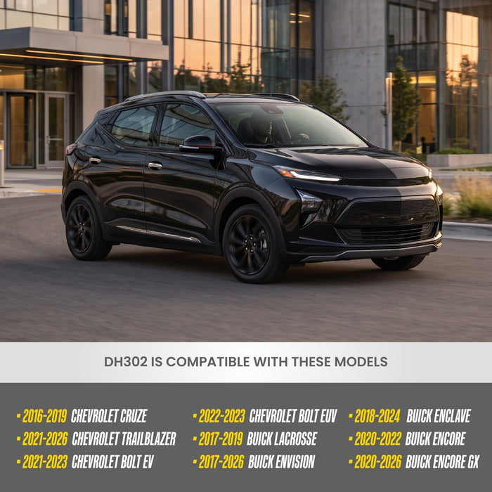 Chevrolet Bolt EUV compatibility chart, DH302 chrome door handle covers fit 2023 Chevrolet Bolt EUV