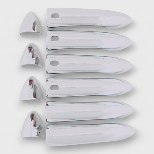 Set of 10 chrome snap-on door handle covers for 2019 Chevrolet Cruze, front view - DH302