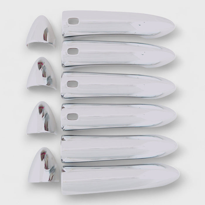 Set of 10 chrome snap-on door handle covers for 2023 Buick Enclave, front view - DH302
