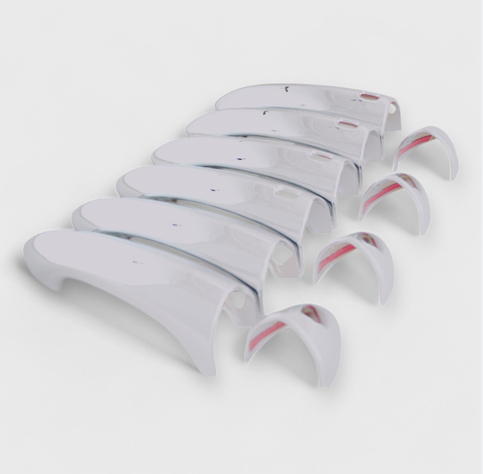 DH302 chrome door handle covers for 2021 Buick Enclave, second angled view of the 10-piece set