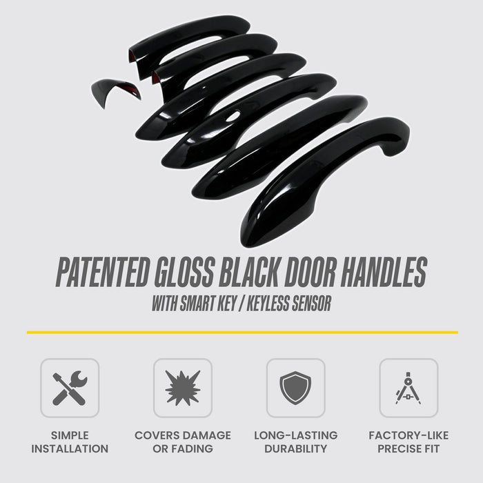 DH6350BLK patented gloss black door handle covers for 2025 Hyundai Tucson - feature icons