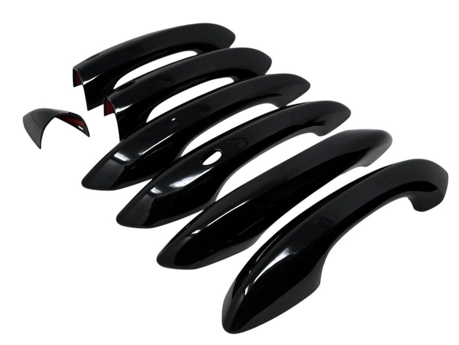 DH6350BLK gloss black door handle covers for 2025 Hyundai Tucson, angled view