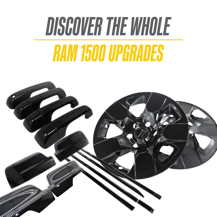 More Ram 1500 upgrades from Trim Illusion, including DH6357BLK gloss black door handle covers