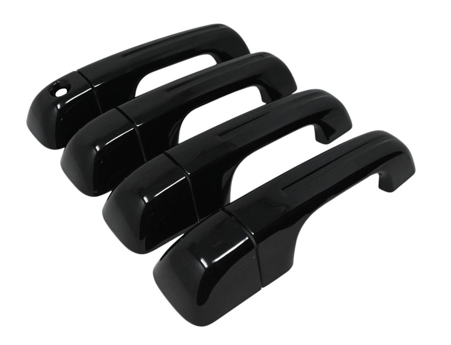 DH6357BLK gloss black door handle covers for 2025 Ram 1500, angled view