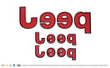 Back of LET200BLK gloss black lettering set with pre-applied red-backed adhesive tape for 2023 Jeep Gladiator