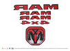 Back of LET800BLK gloss black lettering set with pre-applied red-backed adhesive tape for 2022 Ram 1500
